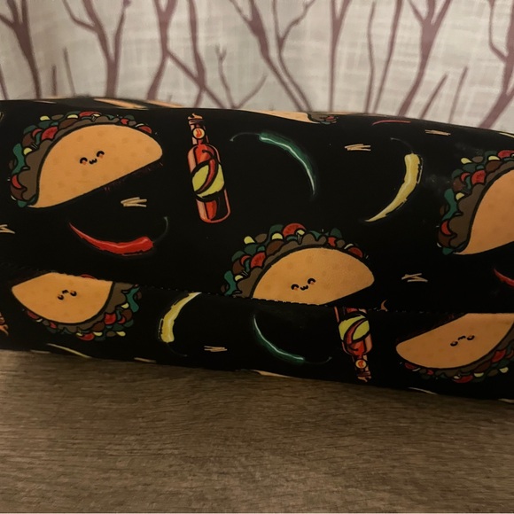 Betsey Johnson Black Tote with Taco and Hot Sauce Print - Picture 2 of 4